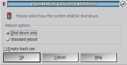 Figure 2: Shut down only option selected in OS Shut down dialog